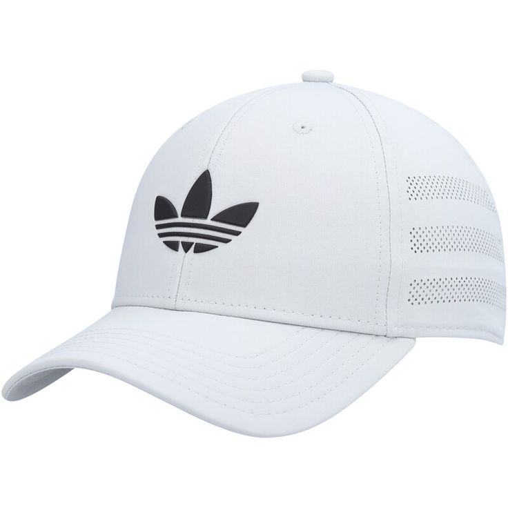 Sport a sustainable and classic accessory with this Beacon 5.0 hat by adidas Originals. Crafted from recycled materials, this cap features a snap closure that customizes to your liking and breathable perforated panels. A classic adidas Originals logo on the front panels is the perfect finish. Adidas Adjustable Hat With Curved Brim, Adidas Adjustable Curved Brim Hats, Adjustable Adidas Curved Brim Hat, Adidas Curved Brim Adjustable Hat, Adjustable Adidas Hat With Curved Brim, Casual Adidas Hat With Curved Visor, Adidas Logo Six-panel Hat For Streetwear, Adidas Logo Six-panel Streetwear Hat, Spring Sports Baseball Cap, Six-panel