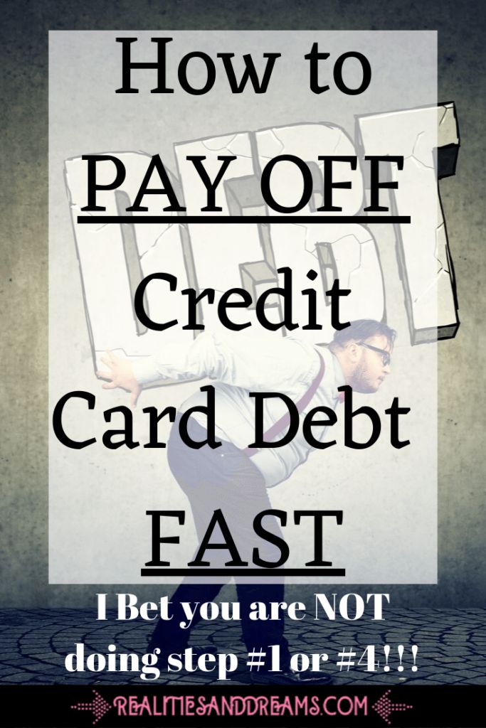 the words how to pay off credit card debt fast are shown in black and white