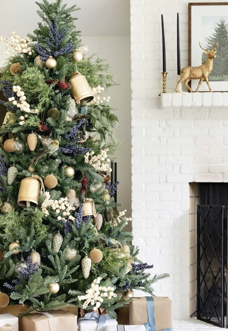 a decorated christmas tree in a living room