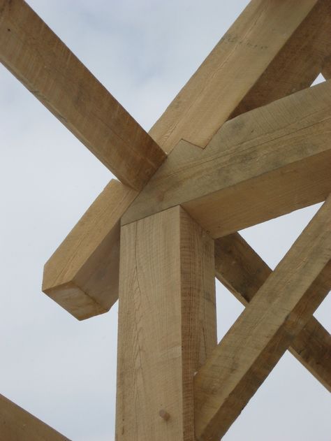 the wooden structure is made from wood planks and has no nails or nails on it