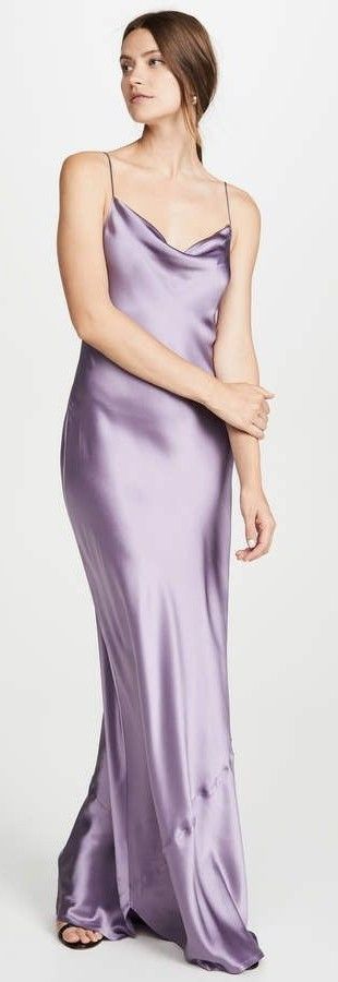 Dress Lilac, Quoi Porter, Silk Satin Dress, Wearing Color, Designer Dresses Casual, Floor Length Gown, Maxi Robes, Lilac Dress, Gowns Online