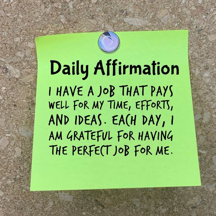 a post it note with the words daily affirmation written on it