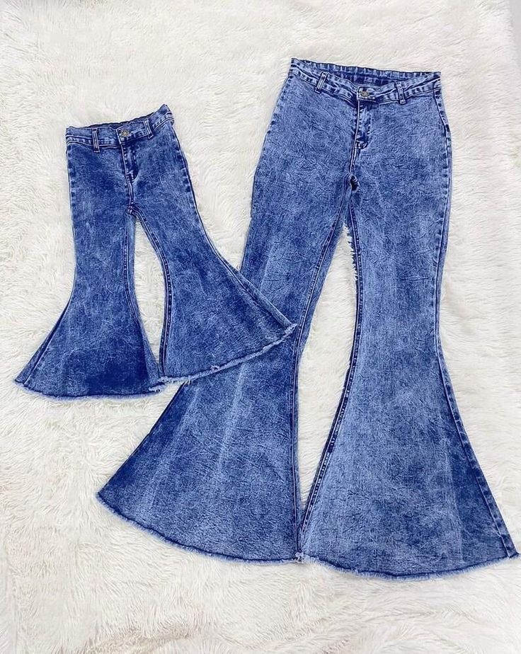 ready to ship and no moq Bottom Jeans Outfit, Scream Outfits, Bell Bottom Jeans Outfit, Bell Jeans, Daughter Outfits, Mommy Daughter Outfits, Bottom Jeans, Mommy Daughter, Toddler Girl Dresses