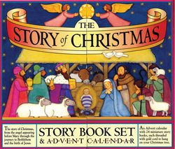 the story of christmas story book set and advent calendar with pictures of nativity scene