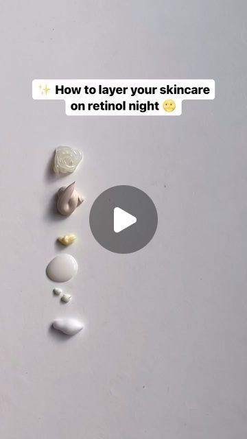 Fin on Instagram: "The correct order to layer your skincare when it’s retinol night 🤍🌝✨  Gentle reminder that when it comes to layering products, you shall always apply them from thinnest to thickest after cleansing ✨ Retinol should not be used more than in a pea-sized amount and only applied on dry skin to prevent from irritation 🫶🏼   Always avoid slugging with retinol if you want to prevent any skin damage, as it will increase your skin absorption level which can lead to irritation or inflammation 🥲  ✨ Order of application 🌜 1 - Cleansing balm 2 - Gel cleanser 3 - Retinol (pea-sized amount on dry skin) 4 - Peptides serum (to boost the effects of retinol & vice-versa) 5 - Eye cream 6 - Moisturizer   #retinol #retinolnight #retinoid #retinolserum #tretinoin #finapp #finroutine #finsk How To Apply Retinol, Peptide Serum, Retinol Serum, Cleansing Balm, Gel Cleanser, Damaged Skin, Eye Cream, Retinol, Dry Skin