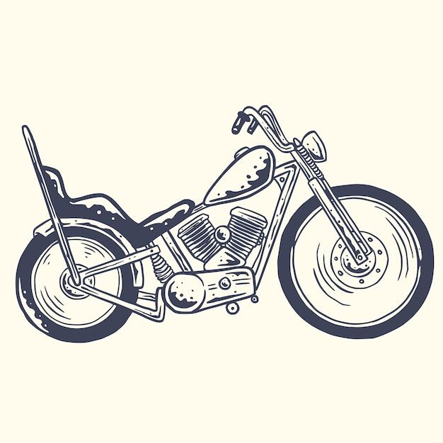 a black and white drawing of a motorcycle