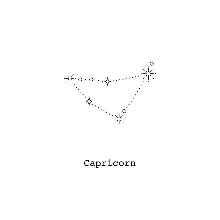 the capricorn zodiac sign is shown in black and white