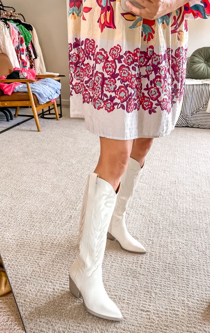 Our Aspen Embroidered tall boots are the perfect addition your wardrobe - no matter the season! They are a creamy white with ever-so-slight taupe embroidery. You will instantly appreciate the high-quality vegan leather that beautifully combines with the embroidered stitch detail. The pull-on tabs and inside ankle zip make for easy wearing, and the 2.25" heel adds the perfect amount of height. Don't miss out on your chance to up your wardrobe game. True to size. Order up if in between sizes. Hit Embroidered Boots, Order Up, Tall Boots, Creamy White, Aspen, Vegan Leather, Matter, Embroidery, Wardrobe