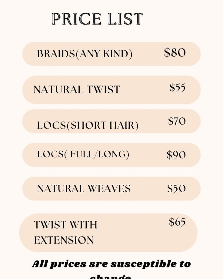 #hair #hairstyles #hairtutorial #price #pricelist #pricetag #braider #hairstylist #hairdresser #hairsalon #twists #passiontwist #kinkyhair #kinkycurly #kinkytwist #fyp #smallbusiness #smallbusinessowner #support #bookappointment #dmfororders📥 #fypシ #fypage #for #foryourpage #foryou #foryoupage #customers #clients #gta Hairstylist Tips, Hair Business, Price Chart, Business Hairstyles, Book App, Hair Hairstyles, Price Tag, For Hair, Hair Lengths