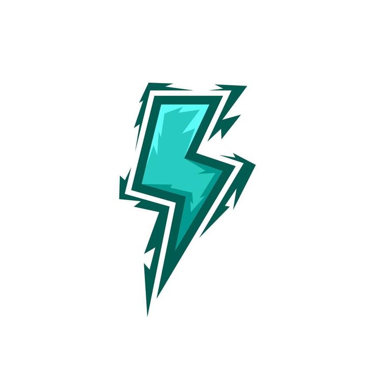 a blue and green lightning bolt logo on a white background