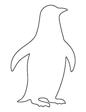 an outline of a penguin on a white background