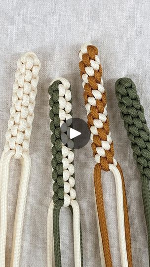 four different colors of braiding are shown in this video demonstrating how to tie them together