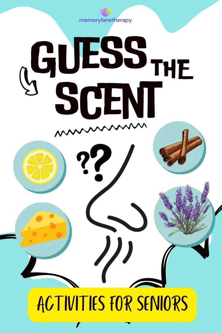 the cover of guess the scent activity book with pictures of different foods and spices on it