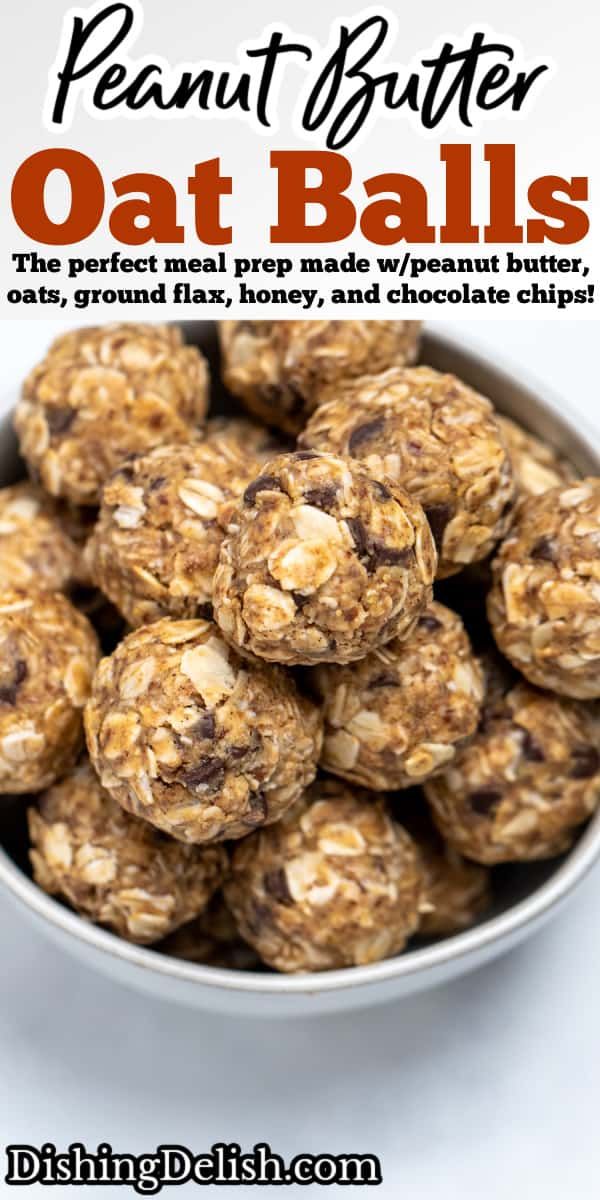 a bowl filled with oat balls on top of a table