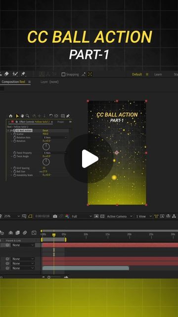 a video screen with the title cc ball action part 1