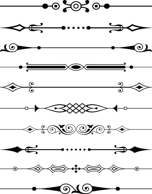 a set of decorative borders and dividers