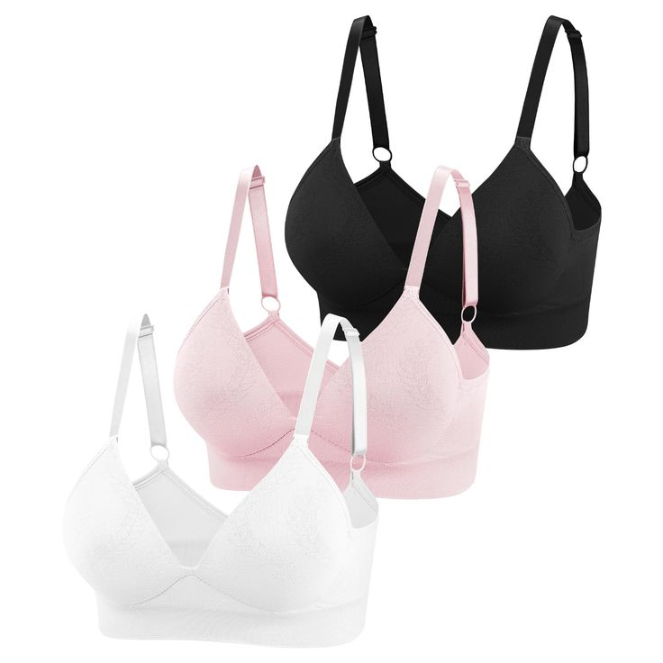 PRICES MAY VARY. Wireless Bra: No poking and no digging, no wire pains and offers the ultimate comfort for everyday. Lightly lined bra: Molded foam cups in modern style with light padding fit for every breast shape. Notice: it's not suitable for size up to DD cups. Soft seamless fabric: This comfortable bra with a deep-v neckline can be matched well with any tops especially tight or low-cut tops to give a clean and smoothing look. Seamless bralettes: Elastic wide band lays flat from side to back Friends Wardrobe, Comfortable Bra, Wireless Bras, Low Cut Top, Lounge Bra, Comfy Bra, Bra Sets, Cute Bras, Foam Cups