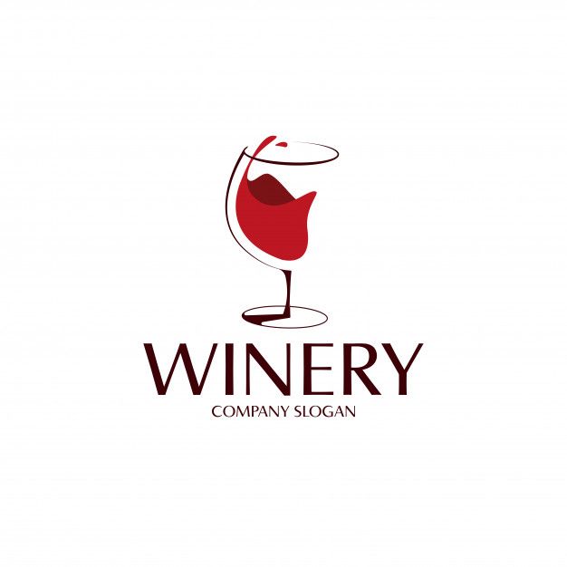 a wine glass logo with the word winery