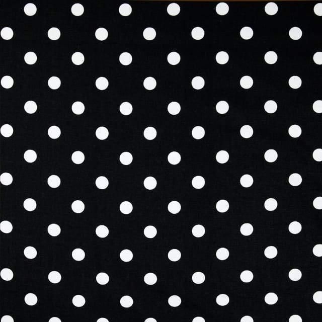 black and white polka dot print fabric