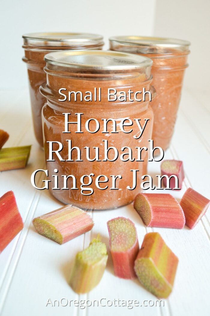 small batch honey rhubarb ginger jam