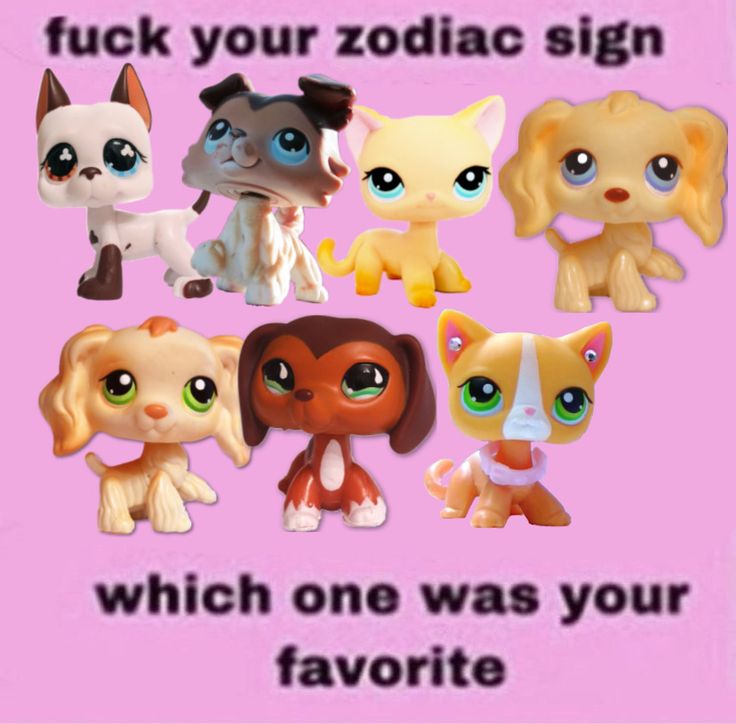 a bunch of littlest pet toys are shown on a pink background with the caption, which one was your favorite