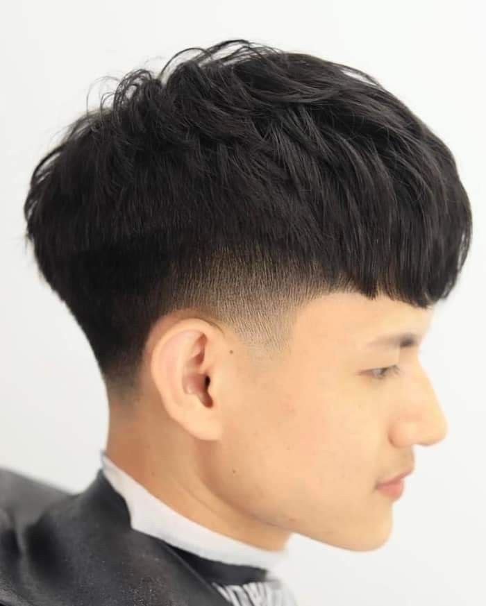 Two Block Asian Haircut, Haircut Two Block, Asian Men Short Hairstyle, Block Haircut, Very Short Hair Men, Outfit Cowok, Taper Fade Short Hair, Low Taper Fade Haircut, Two Block Haircut