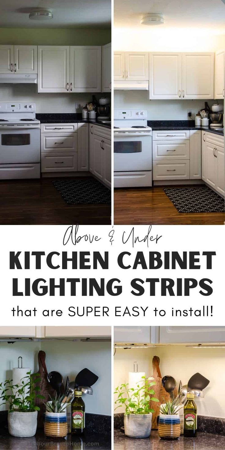 kitchen cabinet lighting strips that are super easy to install