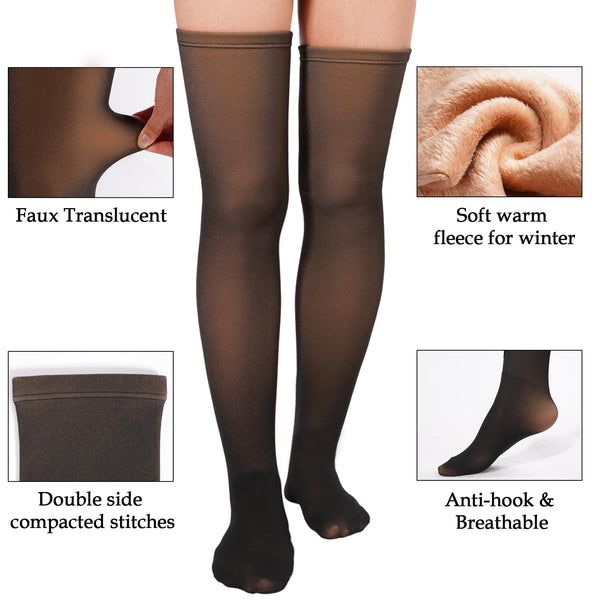 Fleece Lined Thigh High Socks Translucent | MoonWood Plus Size Thigh High Socks, Plus Size Thigh, Translucent Fabric, Plus Size Tights, Lace Stockings, Thigh High Socks, Thigh High Stockings, Fishnet Stockings, Plus Size Leggings