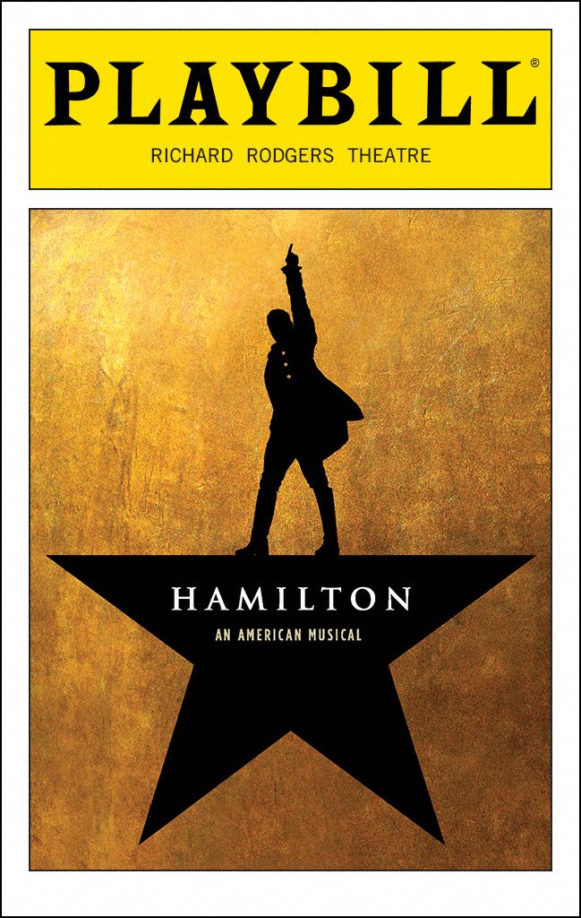 an advertisement for the musical playbill featuring a man on top of a star with his arms in the air