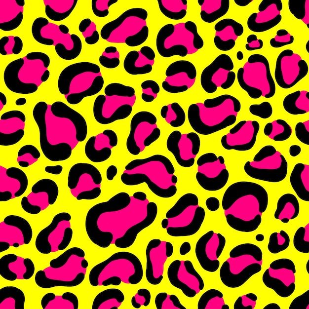 pink and black leopard print on yellow background