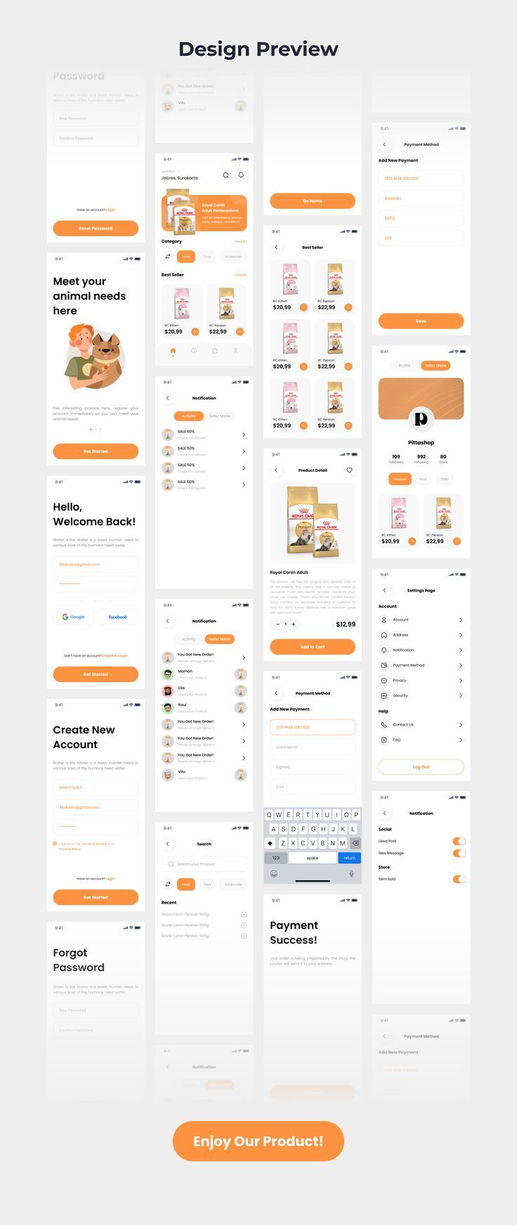 PittaShop - Pet Care App UI KIT PittaShop - Pet Care App UI KIT Onboarding App, Ui Kit Design, Pet Store Design, Nutrition App, Medical App, Ios App Design, Mobile Application Design, Planning App, Mobile App Design Inspiration