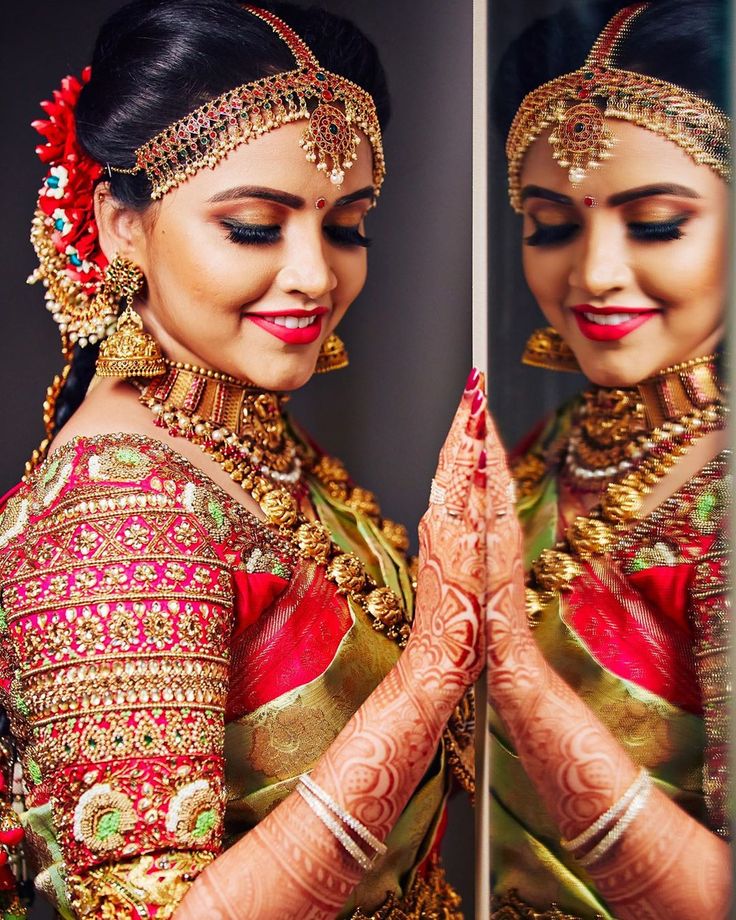 Bridal Makeup Pictures, Bridal Blouse Design, Indian Bride Poses, Indian Bride Photography Poses, Indian Bride Makeup, Indian Wedding Poses, Bride Photos Poses, Wedding Stills, Bridal Makeup Images