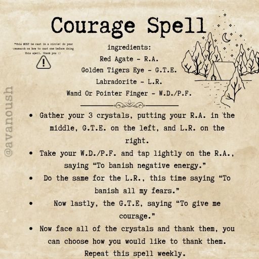 Spells, Rituals, Crystals Spells For Courage, Tuesday Rituals, Fear Spell, Courage Spell, Witch Life, Witch Spells, Charmed Book Of Shadows, Magic Spell Book, Magic Quotes