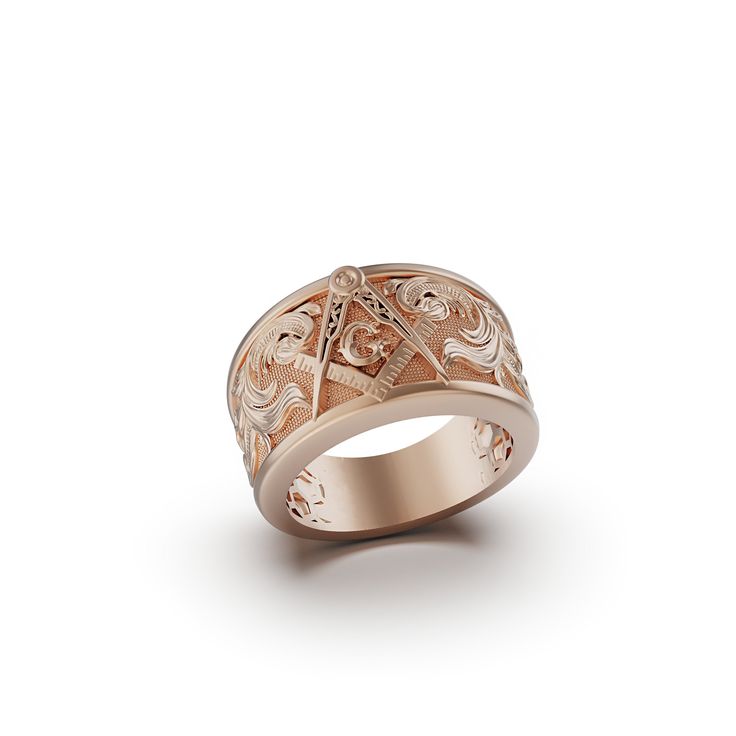 Solid Gold Masonic Ring Luxury Rose Gold Signet Ring For Wedding, Luxury Rose Gold Wedding Signet Ring, Formal 14k Rose Gold Ring, Luxury Rose Gold Engraved Promise Ring, Hallmarked Rose Gold Jewelry For Promise, Elegant Rose Gold Engraved Ring For Formal Occasions, Luxury Engraved Rose Gold Jewelry, Classic Rose Gold Jewelry For Formal Occasions, Refined 14k Gold Promise Jewelry