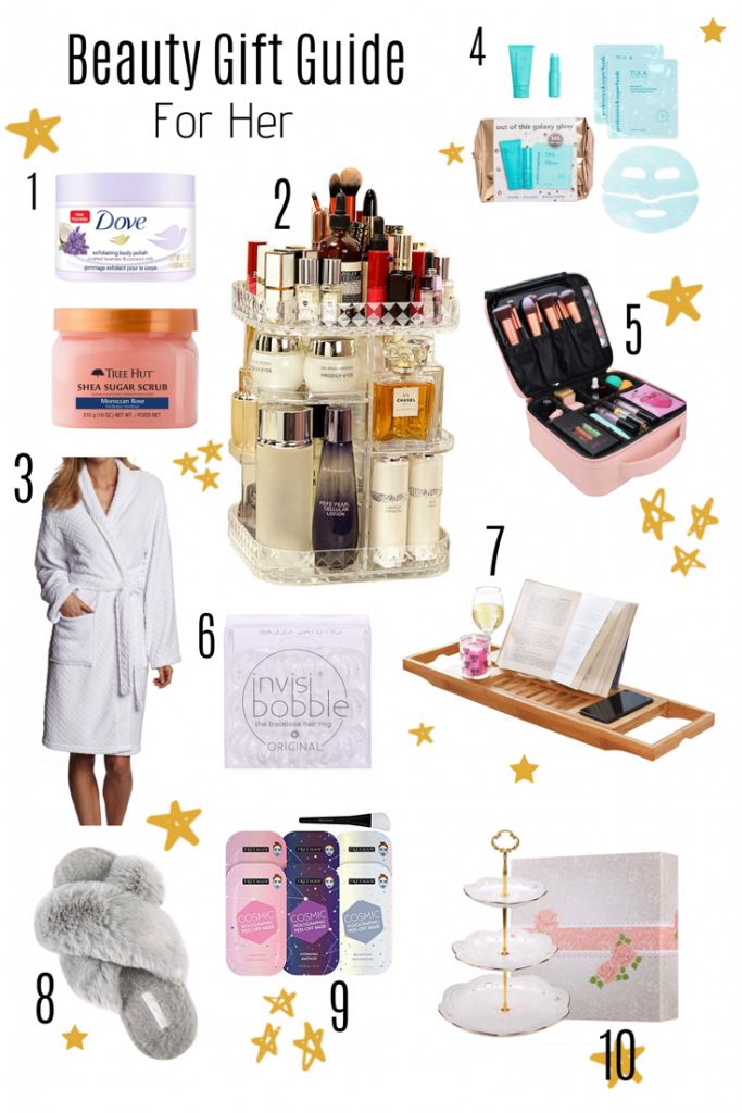 the beauty gift guide for her includes products, makeup and other personal care essentials