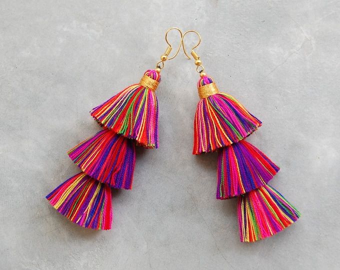 Mix It Ip Collection - Etsy Multicolor Tassel Earrings With Latkans For Summer, Multicolor Latkans Tassel Earrings For Summer, Multicolor Fringe Tassel Earrings For Spring, Traditional Multicolor Beaded Fringe Tassel Earrings, Traditional Multicolor Beaded Tassel Earrings, Bohemian Rainbow Tassel Earrings, Festive Multicolor Tassel Earrings, Bohemian Multicolor Tassel Earrings For Festive Occasions, Festive Bohemian Beaded Tassel Earrings