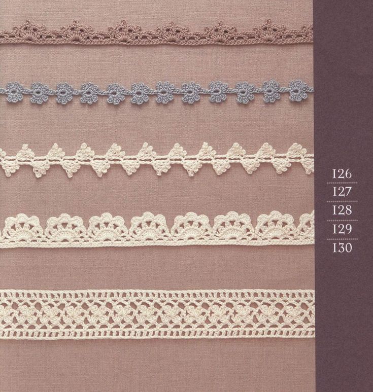 there are many different types of crochet laces on this page in the book