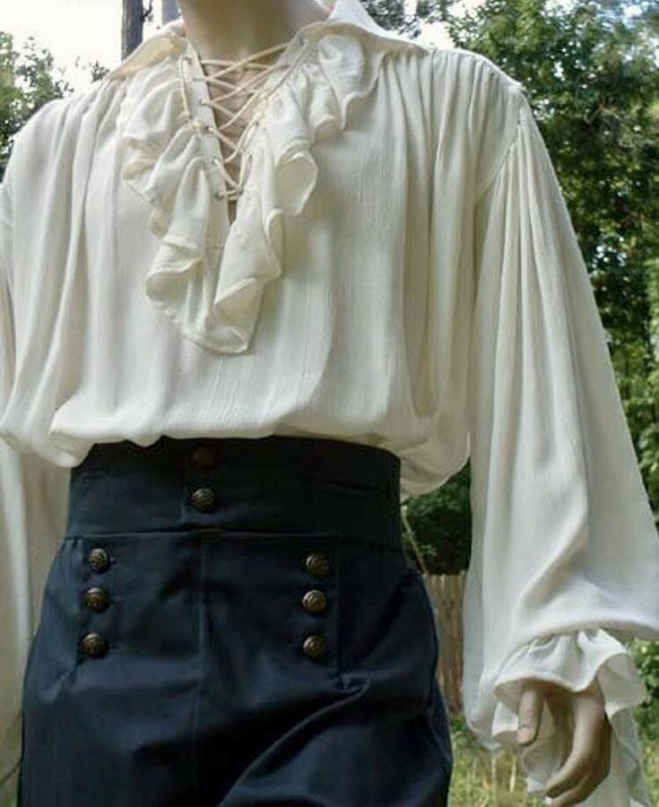 EriKA, Prince of Roses 🥀🌹 (@TreeHuggerKing) / Twitter Medieval Steampunk, Drama Stage, Stile Harry Potter, Pirate Shirt, Steampunk Pirate, Gothic Men, Pirate Shirts, Stage Costume, Ruffle Long Sleeve