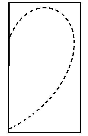 the shape of a rectangle is shown in black and white, with dotted lines on it