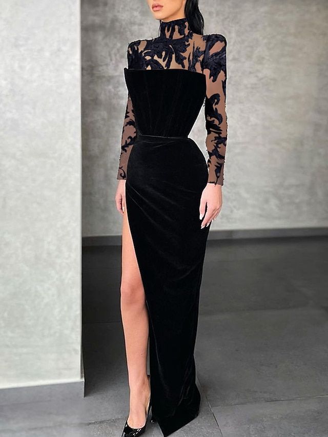 Baju Kahwin, Velvet Evening Dress, Gown Elegant, Evening Dress Long, Dresses Formal Elegant, Black Dress Formal, Long Sleeve Evening Dresses, Evening Gowns Elegant, فستان سهرة