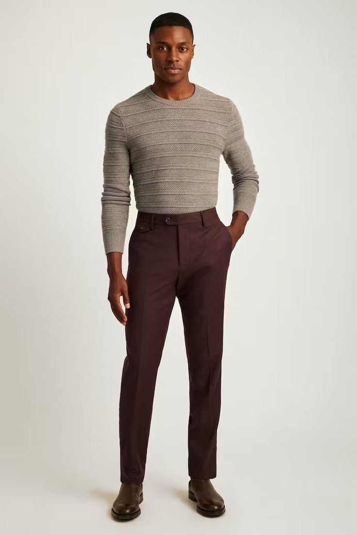 Jetsetter Italian Flannel Dress Pant | Bonobos Brown Slim Fit Dress Pants For Fall, Slim Fit Dress Pants With Straight Hem For Fall, Fall Slim Fit Dress Pants With Straight Hem, Fitted Brown Dress Pants For Fall, Brown Fitted Dress Pants For Fall, Fitted Bottoms With Straight Hem For Fall, Classic Fitted Pants With Seam Detailing, Elegant Tailored Pants With Patch Pockets, Brown Straight Hem Dress Pants For Business Casual