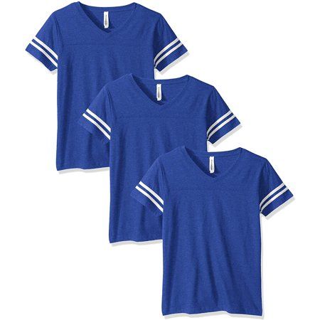 This football style t-shirt will have you feeling like you're part of the team on game day. Specially designed with stripes on the sleeves and a coverstitched yoke to give a sporty look with exceptional comfort. Color: Blue. Material: jersey. Jersey Football, Football Tee, Football Tees, Comfort Color, Style T Shirt, Blue Gender, Sporty Look, White Outfits, Online Retail