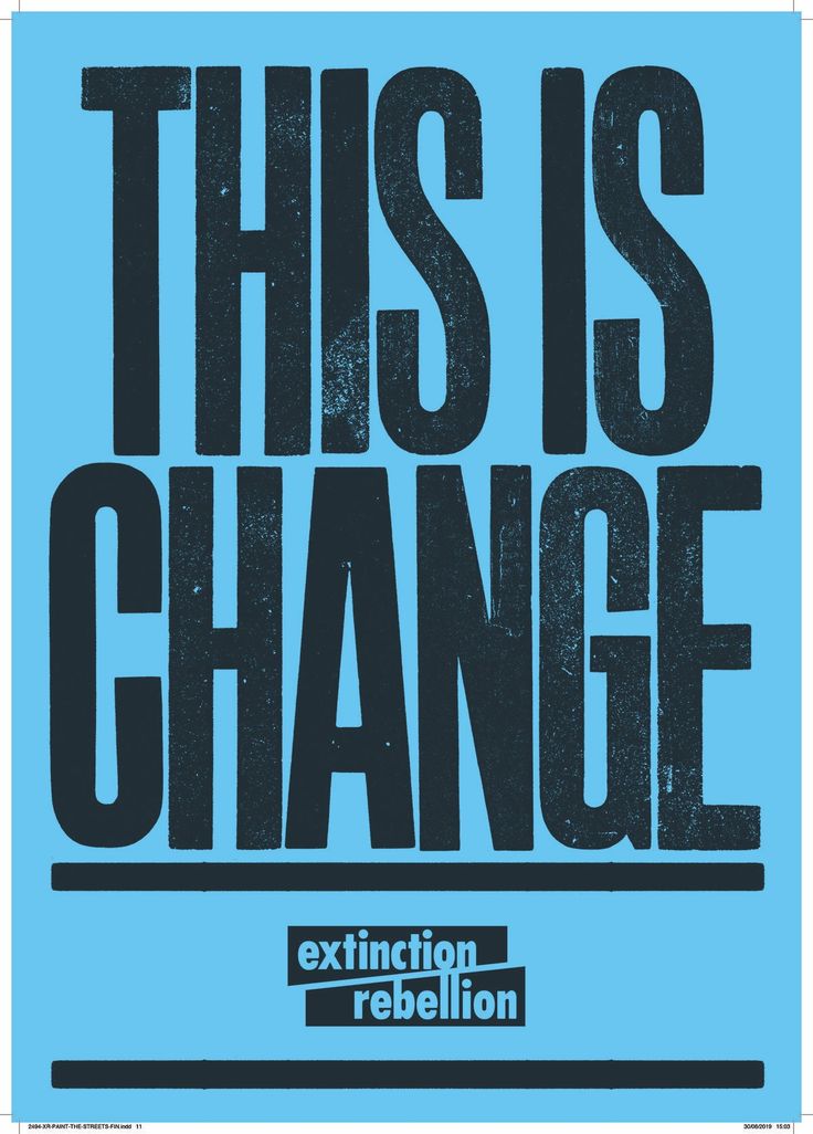 this is change poster with blue background