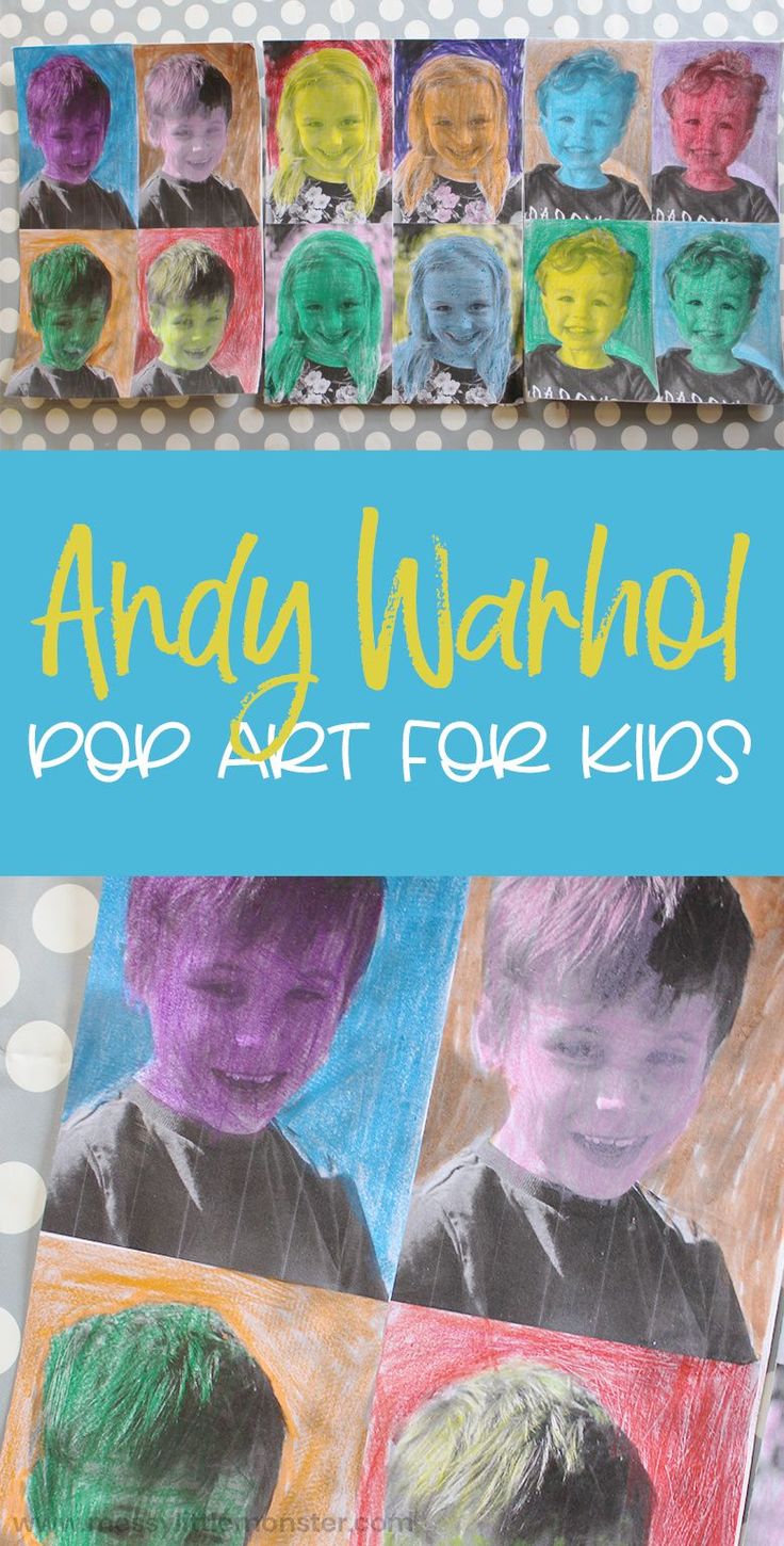 the cover of andy warhol's pop art for kids