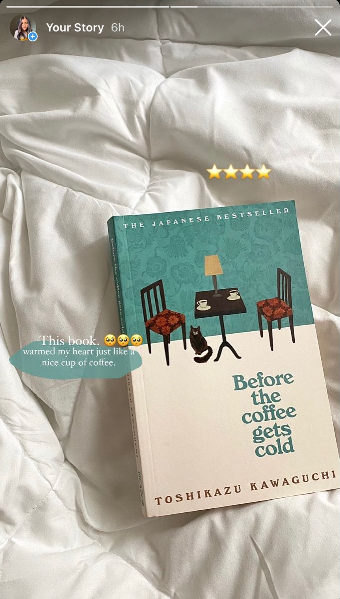 the book before coffee gets cold by toshikazu kawachi is laying on a bed