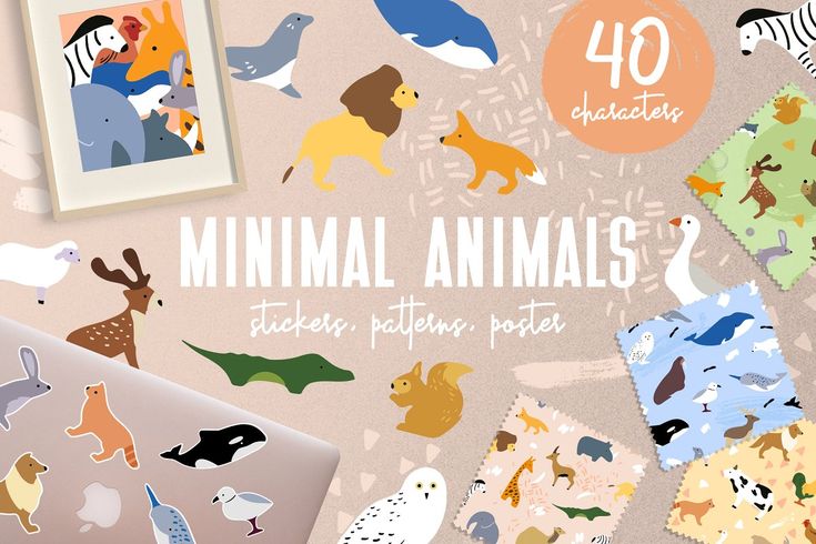 an animal themed poster is displayed in front of a wall with various animals on it