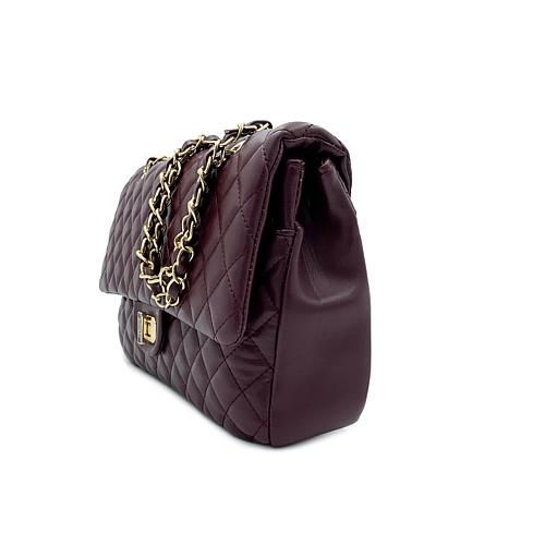 Badgley Mischka Quilted Messenger Bag  This adorable Bag is perfect for any handbag collection.  The elegant design and unique materials are quite the combination.       Shoulder strap, multiple pockets inside, turn lock closure, gold hardware     Vegan Leather     Measures: 12.5"W x 8"H x 3.5"D     Color: plum Handbag Collection, Unique Materials, Purple Bags, Pig Skin, Mini Purse, Cute Bags, Badgley Mischka, Fashion Handbags, Wallets For Women