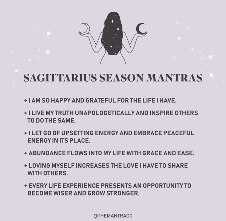 the zodiac sign for sagitrus season mantras