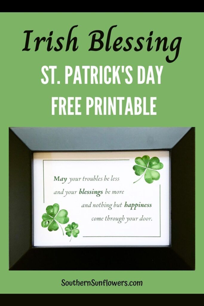 a frame with shamrocks and the words irish blessing st patrick's day free printable