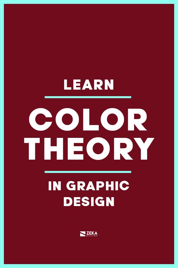 the book cover for learn color theory in graphic design, with blue and red background